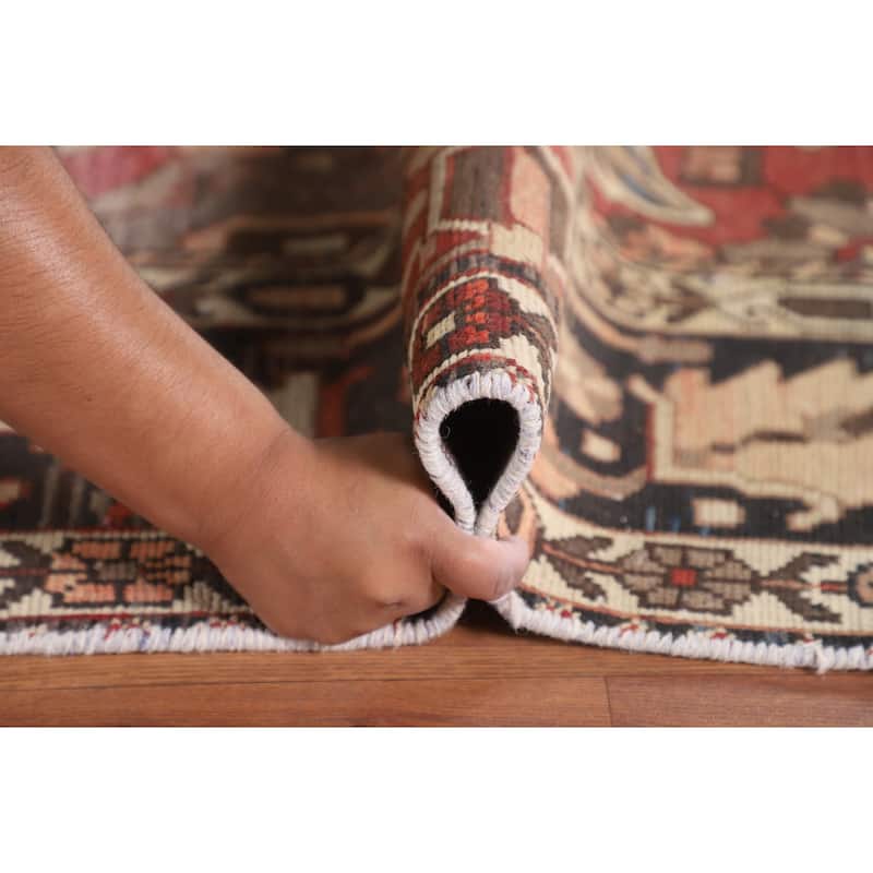 Bakhtiari Persian Vintage Area Rug Handmade Medallion Wool Carpet - 6'8"x 9'11"