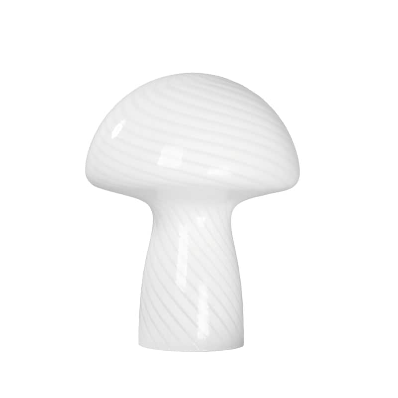 Modern Glass Mushroom Novelty Table Lamp with Stripes