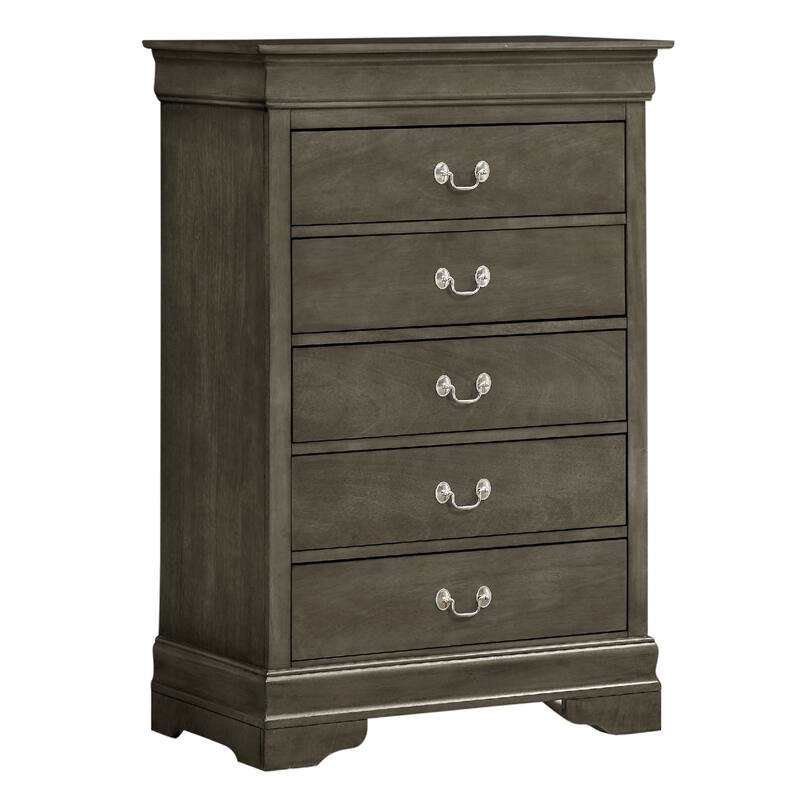 Wooden 5-Drawer Bedroom Chest - 48" - Gray