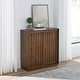 preview thumbnail 10 of 8, Roomfitters Mid Century Sideboard, Sliding Doors, Solid Wood Decorative Strips, Storage Cabinet, Walnut