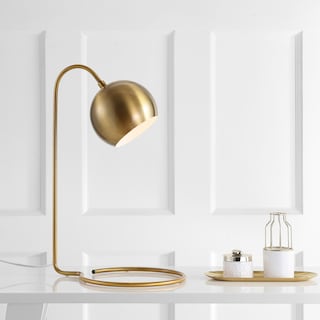SAFAVIEH Lighting 22-inch Bartolo Brass Gold Task LED Table Lamp - 14"W x 11"D x 22"H