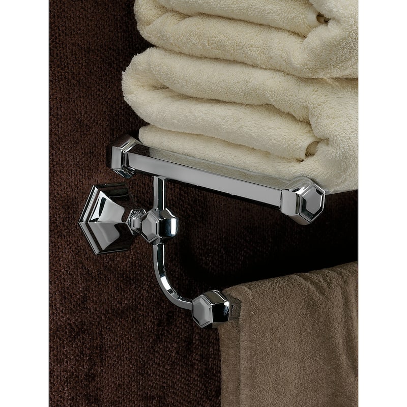 Alno Nicole 26"W Towel Rack Shelf with Towel Bar - Made from Solid