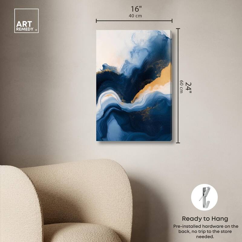 Blue Deep III Canvas by Art Remedy, Gallery Wrapped