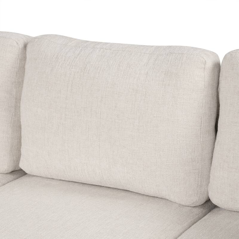 107.1" Chenille U-Shaped Sleeper Sectional Sofa Bed with USB & Pull-Out Design