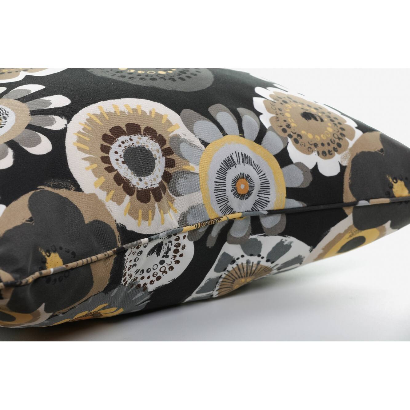 Decorative Black/Yellow Floral Rectangle Outdoor Toss Pillows (Set of 2) Bed Bath & Beyond
