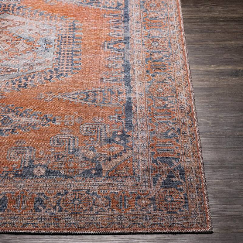 Livabliss Colin Traditional Medallion Washable Area Rug