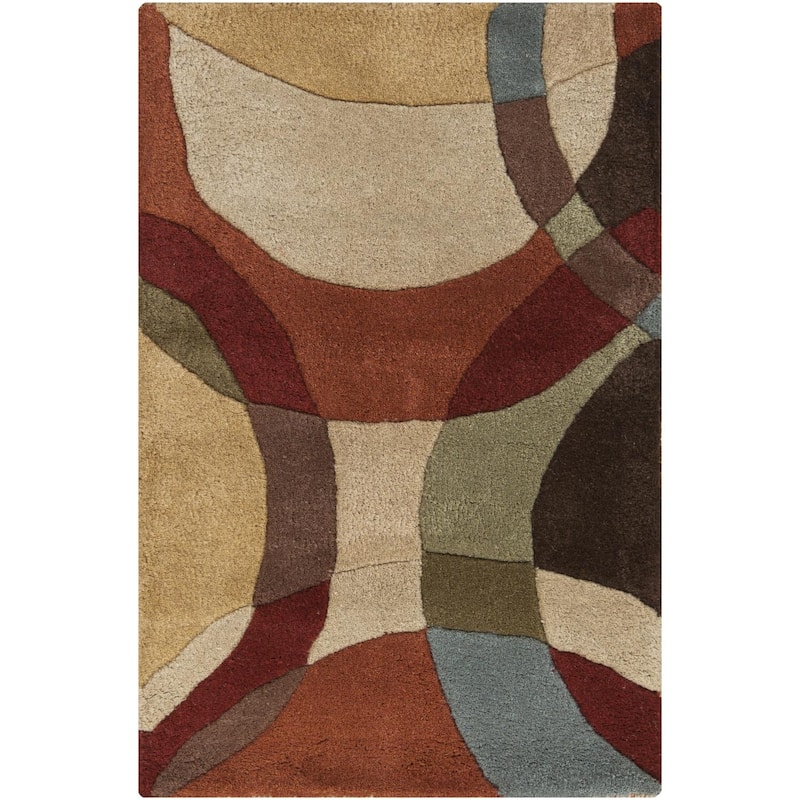 Livabliss Forum Mid-Century Geometric Hand Tufted Area Rug - Brunette/Amber - 2' x 3'