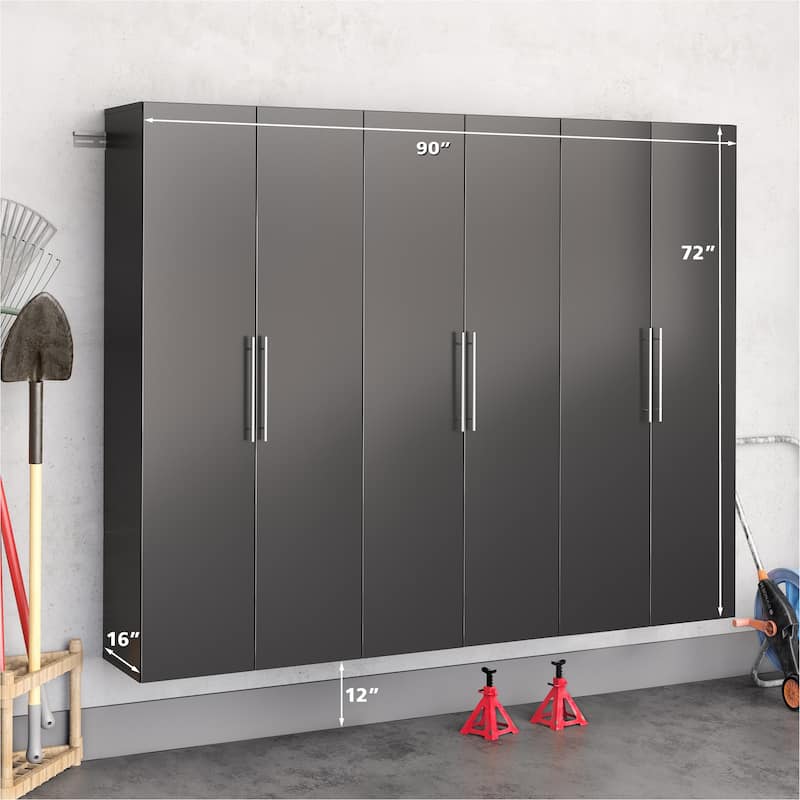 Prepac HangUps 90" Storage Cabinet Set D - 3pc - 90" W x 72" H x 16" D