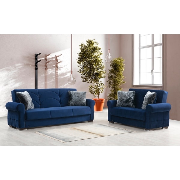 Blue velvet loveseat sleeper Outlet