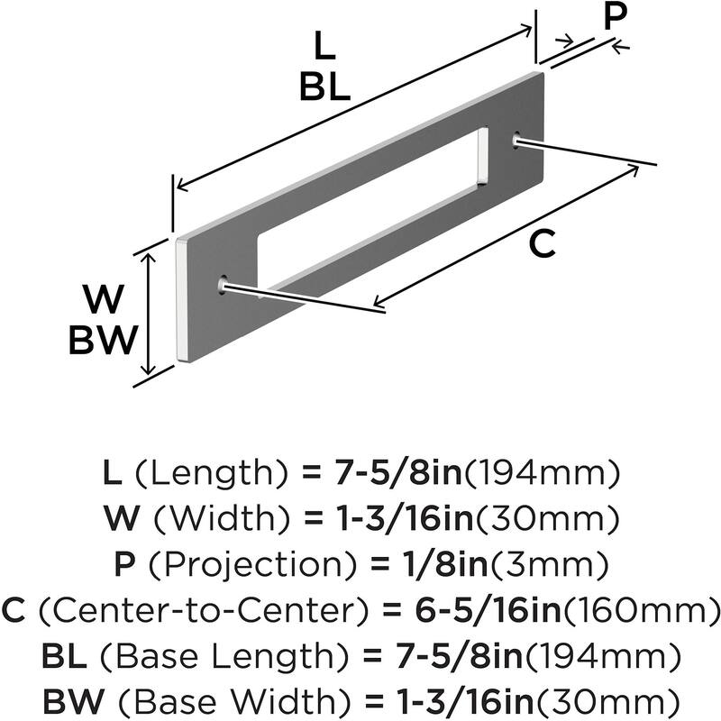 Amerock BP37784 Medora 7-5/8" Backplate for 6-5/16" Center to Center