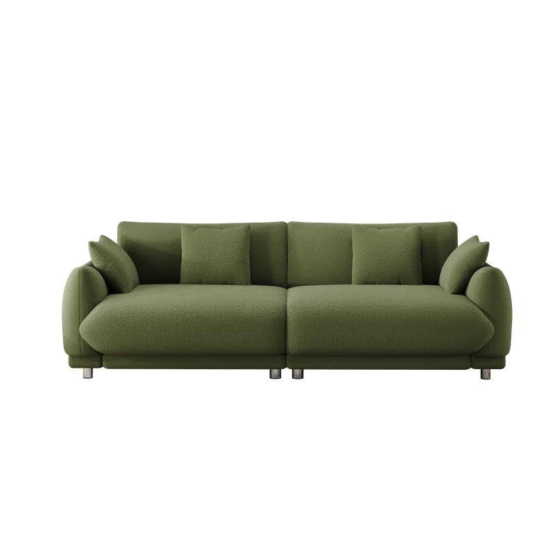 Modern Style 86.6" Teddy Velvet Upholstered Water Chestnut Sofa