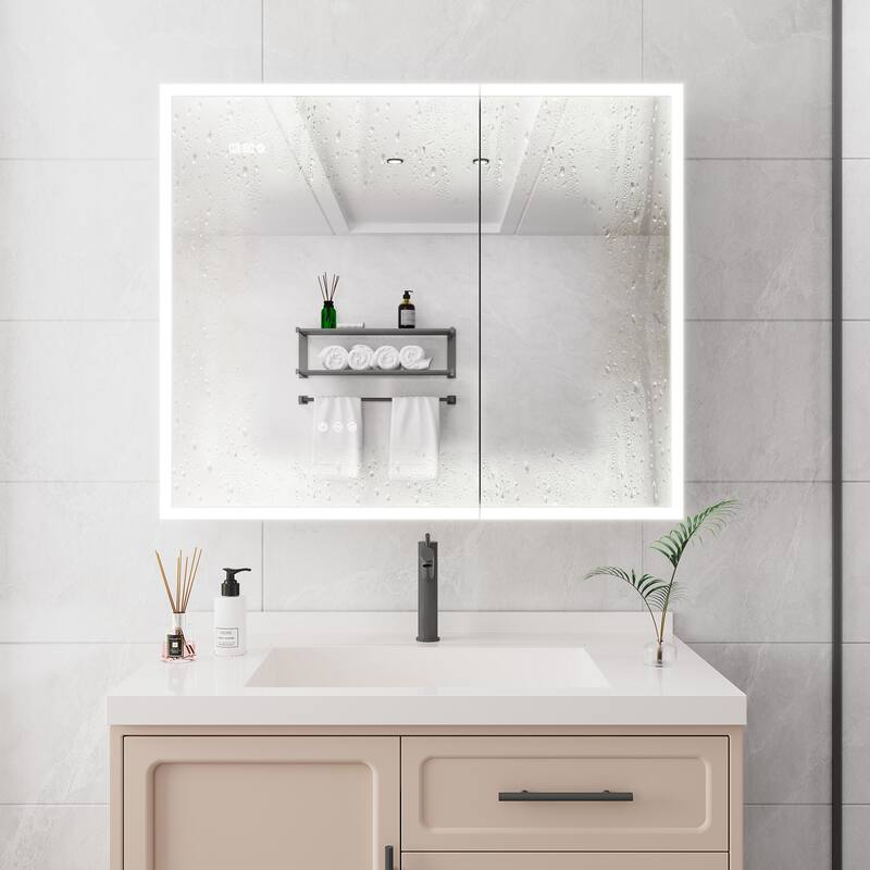 Bathroom Medicine Cabinet with Lights - Clear