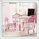 preview thumbnail 7 of 8, Kids Table and Chair Set, Height Adjustable 5 Piece Toddler Table and Chair Set with Storage Box - Pink