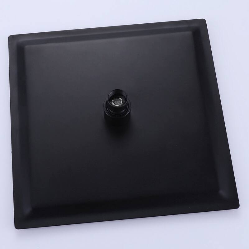 Matte Black 1-Spray Built-In Shower System - Shower Head(stainless steel) Size: 10*10 inch