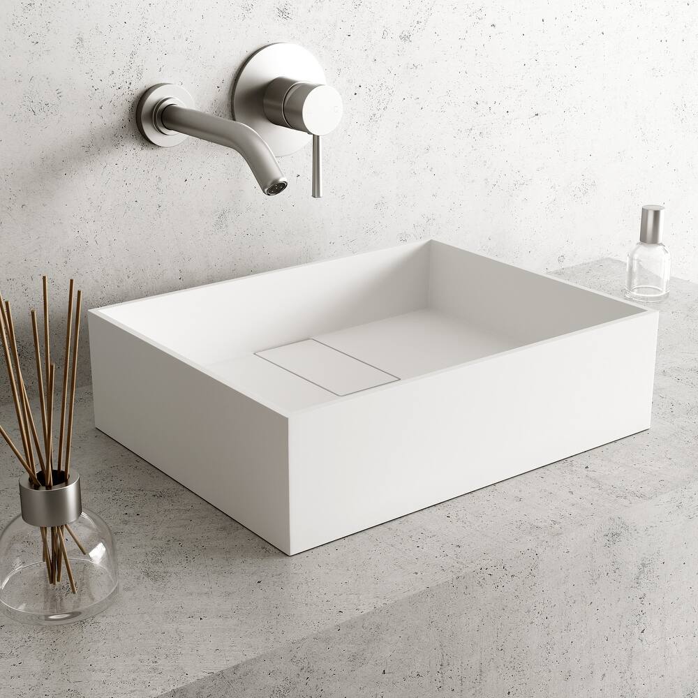 Vigo Bryant 13-1/8" Rectangular Matte Stone Vessel Bathroom Sink
