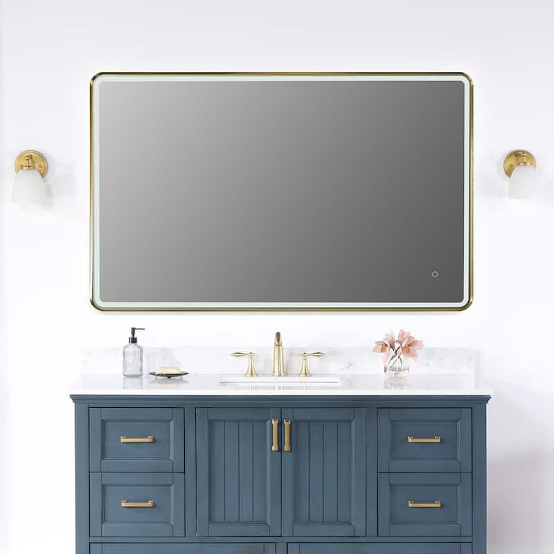 Altair Viaggi Rectangle Framed LED Lighted Wall Mirror