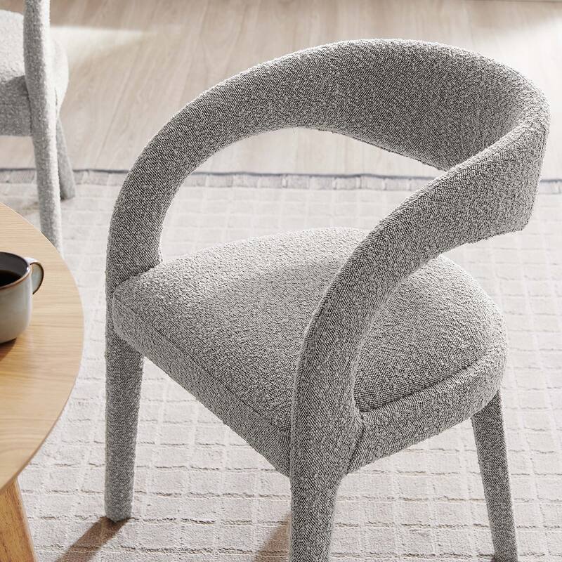 Pinnacle Boucle Upholstered Dining Chair Set of Two