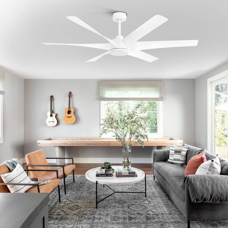 65-in Indoor Large Ceiling Fan with Remote without Light (6-Blade)