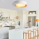 Modern Minimalist Metal Shaded Drum Flush Mount Ceiling Light - 16.5 inch - White