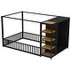 preview thumbnail 8 of 7, Versatile Full Size Floor Bed Metal Frame with Wardrobe