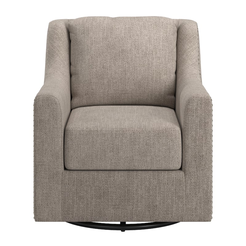 Orwyn Nailhead Slope Arm Swivel Chair by iNSPIRE Q Classic