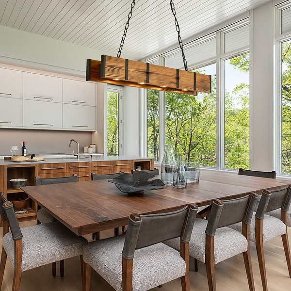 Rustic dining table light top
