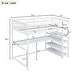 preview thumbnail 45 of 82, Space-Saving Loft Bed with Storage Shelves and Desk, Solid Wood Loft Bed Frame with Ladder and Guardrail for Kids Teens Adults