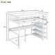 preview thumbnail 5 of 13, Twin Size Loft Bed Wooden Guardrail Loft Bed Frame with Storage Shelves and Under-Bed Desk