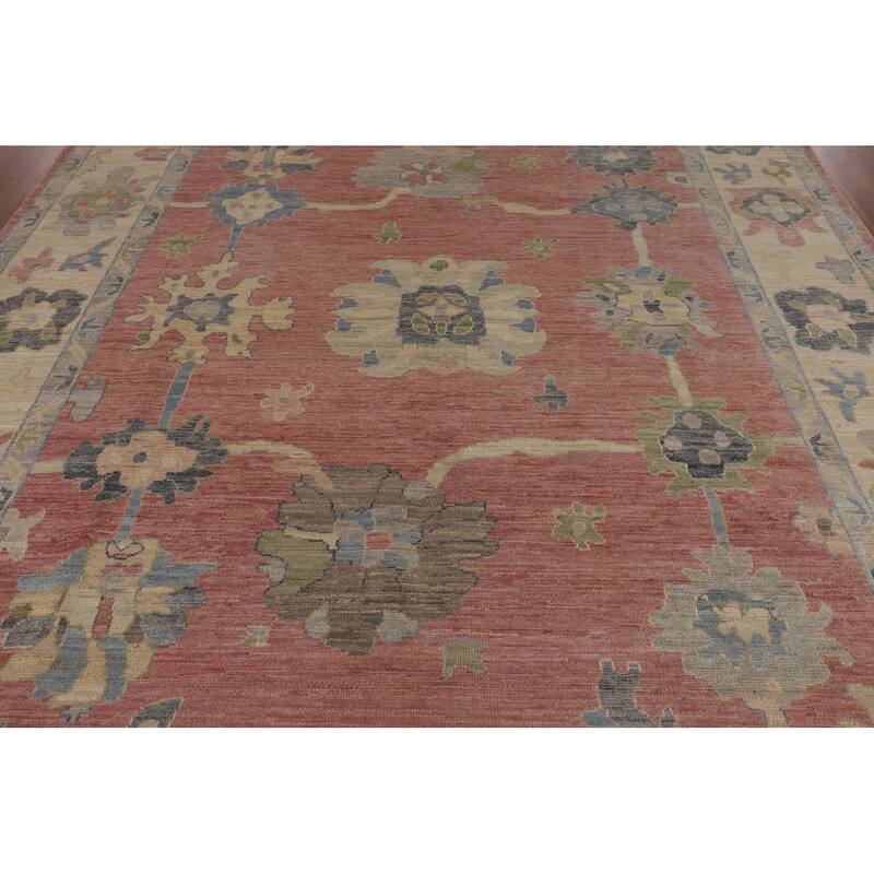Vegetable Dye Oushak Turkish Area Rug Hand-Knotted Bedroom Wool Carpet - 8'3"x 10'0"