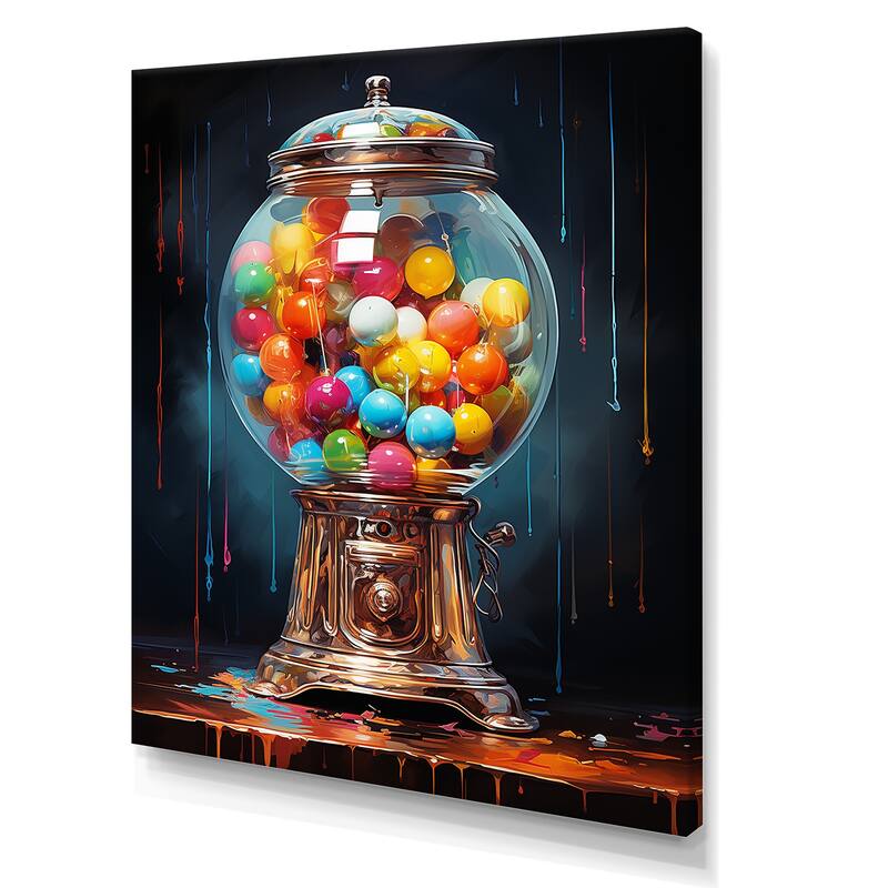 Designart "Popart Glitzy Gumballs Portrait" Pop Art Wall Art Print