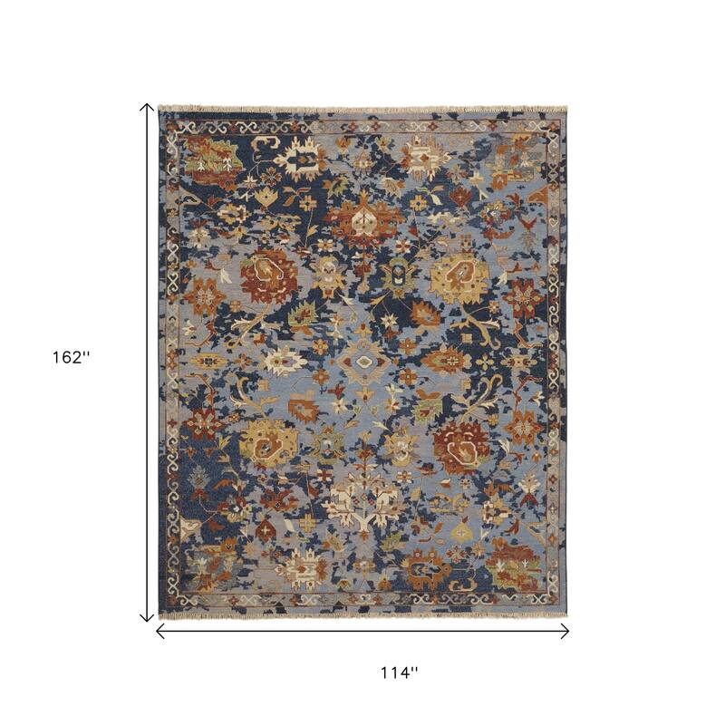 HomeRoots Floral Traditional Rectangle Area Rug - 162.00 in. x 114.00 in. x 0.20 in.