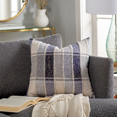 Iliana Woven Plaid Striped Throw Pillow