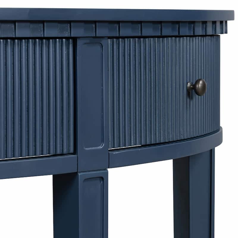 51'' Width Console Table with Vertical Stripe Drawer Fronts