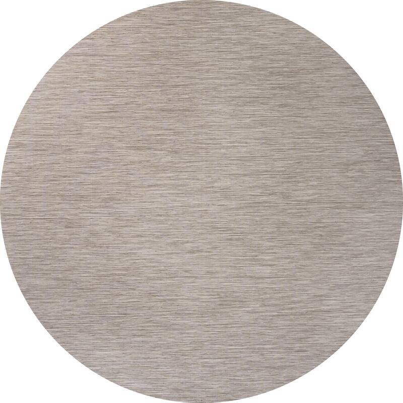 JONATHAN Y Bo Modern Flatweave Solid Area Rug - 6' Round - Light Gray
