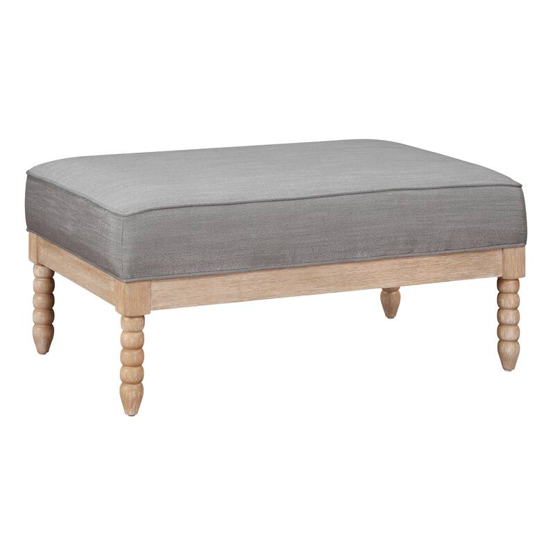 Classic Traditional Ottoman Fabric Upholstery Cushion Seat Solid Wood Furniture 1pc