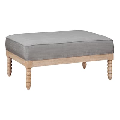Classic Traditional Ottoman Fabric Upholstery Cushion Seat Solid Wood Furniture 1pc