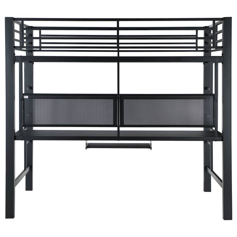 Avalon Contemporary Black Full Workstation Loft Bed