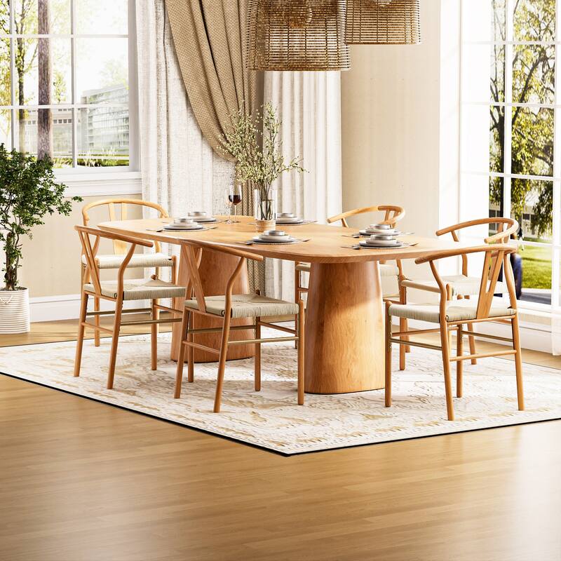 Set of 2 Handwoven Boho Dining Chairs