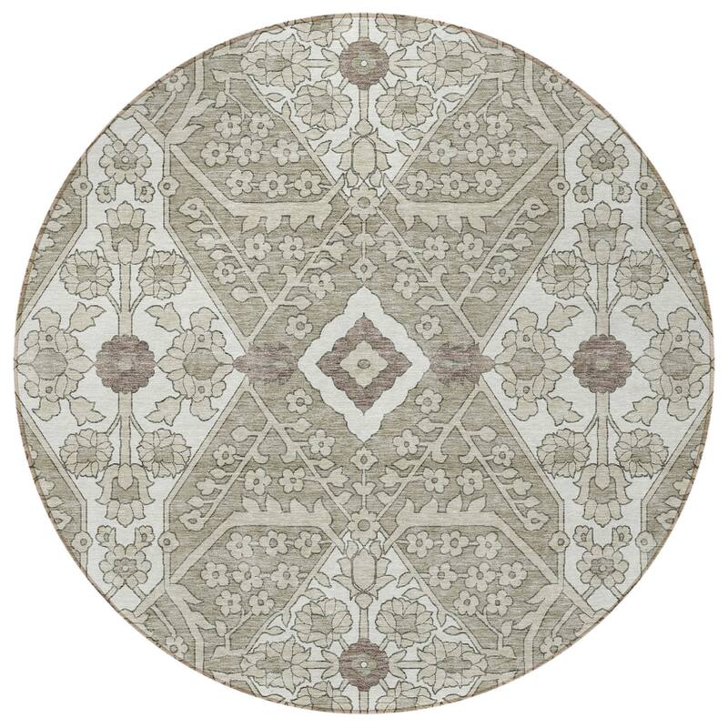HomeRoots Floral Transitional Rectangle Outdoor Rug