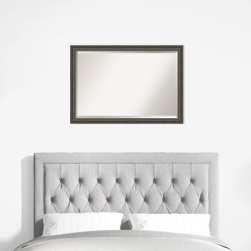 Upcycled Beveled Wood Framed Wall Mirror