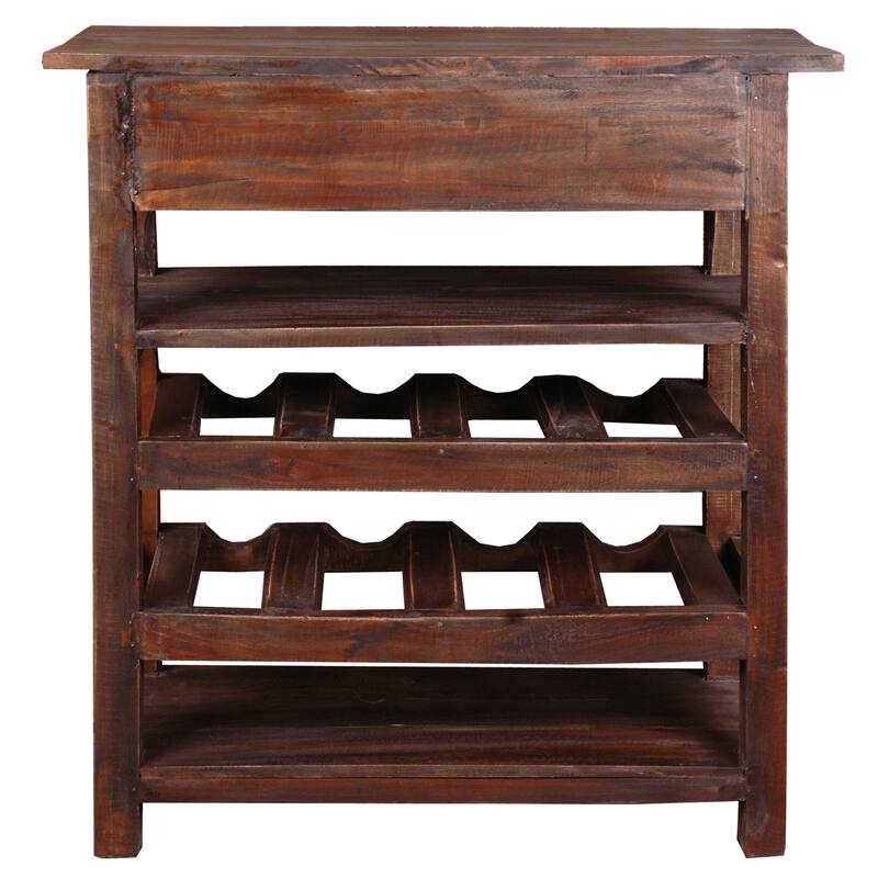 Antique Wooden Console Table with Pull Drawer - 24.5" - Brown