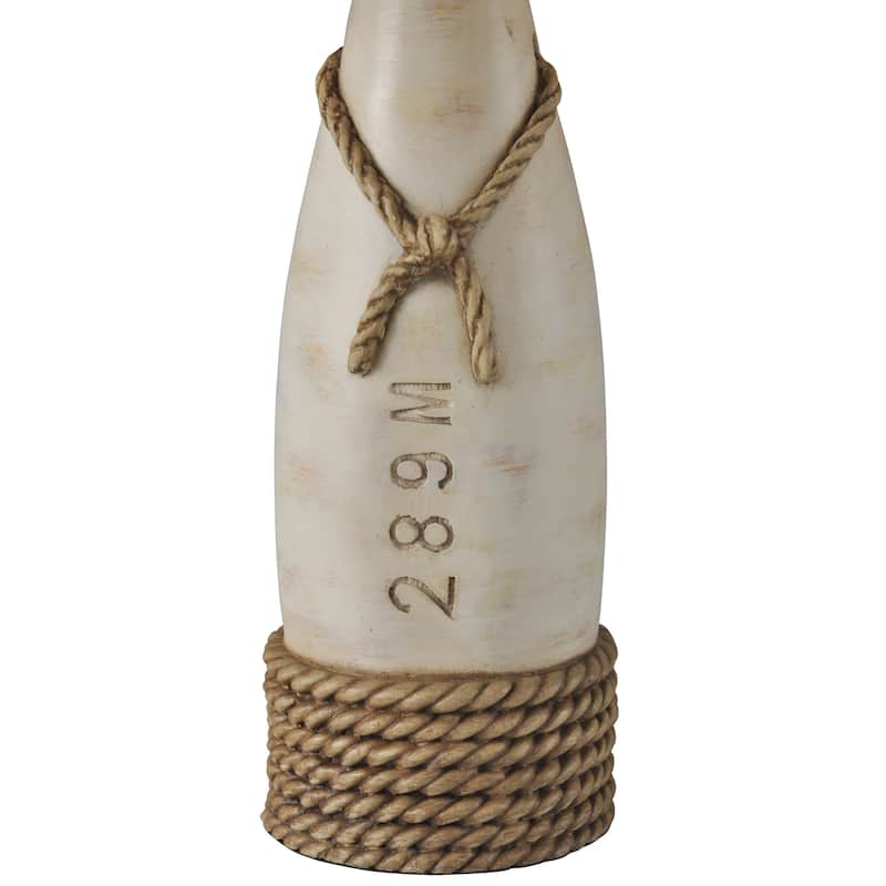 StyleCraft Distressed White Table Lamp - Cream Hardback Canvas Shade