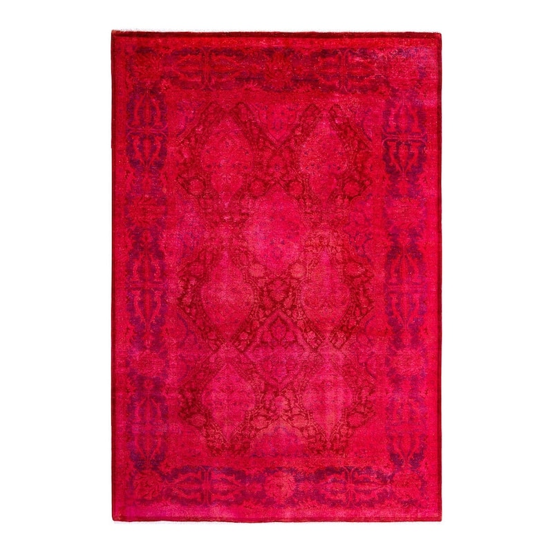 Overdyed, One-of-a-Kind Hand-Knotted Area Rug - Orange - 5' 10" x 8' 5"