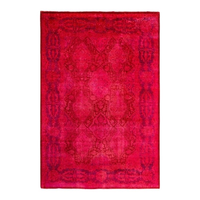 Overdyed, One-of-a-Kind Hand-Knotted Area Rug - Orange - 5' 10" x 8' 5"
