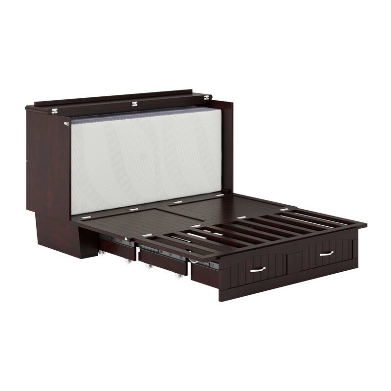 Sydney Queen Solid Wood Murphy Bed Chest with Mattress
