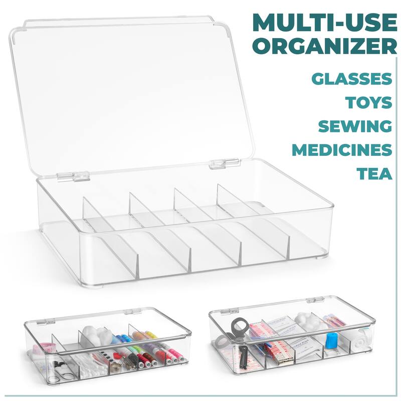 Sorbus Sunglasses Organizer - 2 Pack Stackable Eyeglass Storage Case