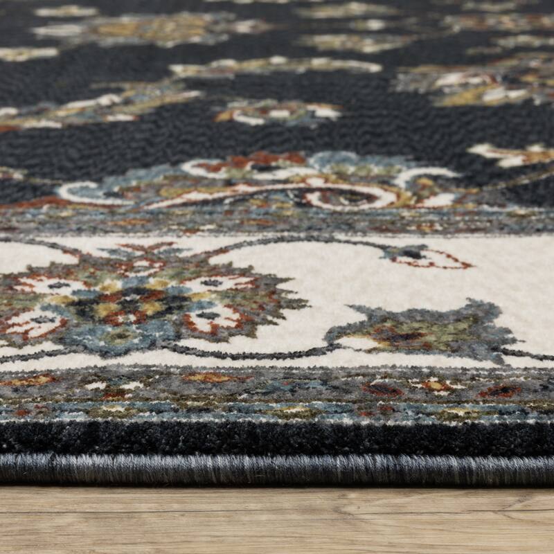 Style Haven Victoria Bordered Traditional Navy/ Ivory Area Rug