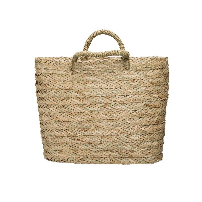 Handwoven Beige Seagrass Wall Baskets