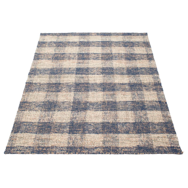 ECARPETGALLERY Flat-Weave Palas Denizli Dark Navy Jute Kilim - 5'6 x 7'7
