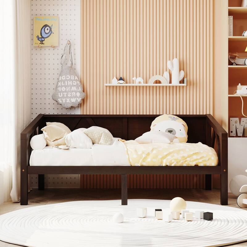 Twin size Elegant MultiFunctional Daybed with Sturdy Storage Space - Espresso